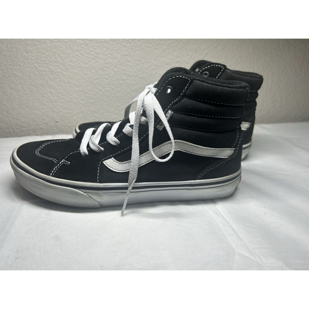 Vans Off The Wall High Top Shoes Black/White Old Skool Youth SZ 6 - Picture 4 of 8